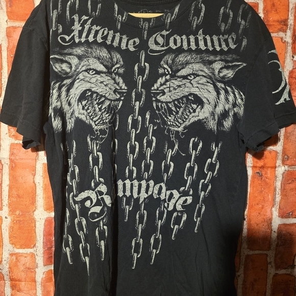 Affliction Other - Xtreme Couture Quinton Rampage Jackson T-Shirt Wolves Chains Size Large